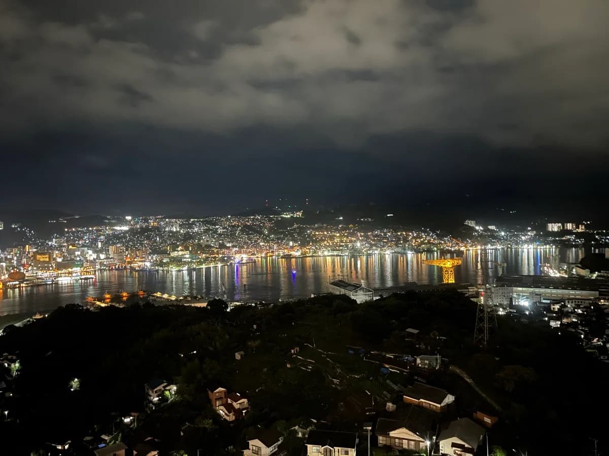 大江戸温泉物語から見る長崎港の夜景