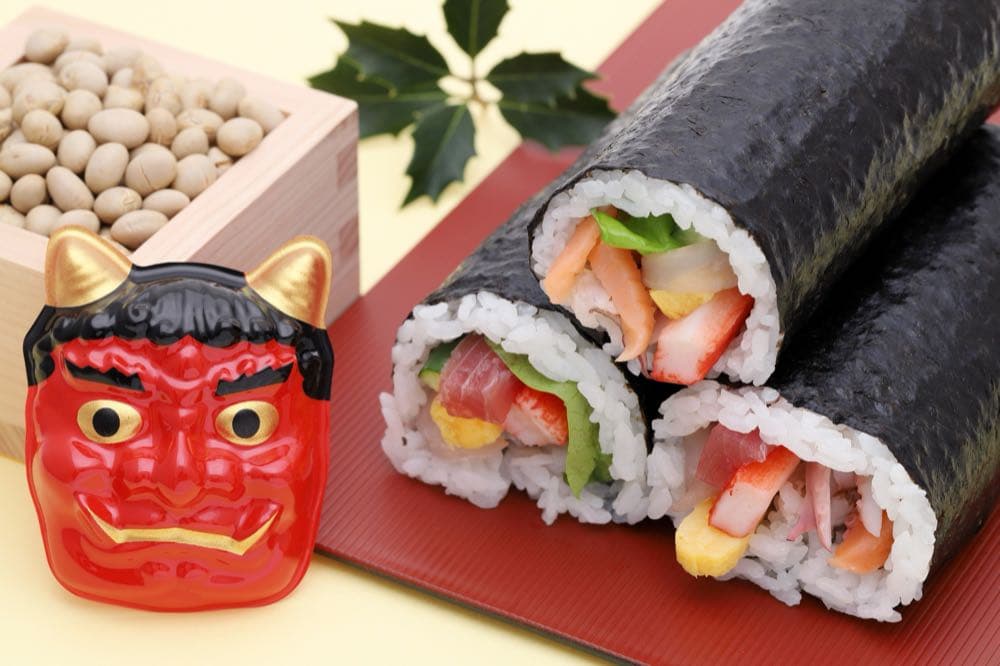 節分の豆まきと恵方巻