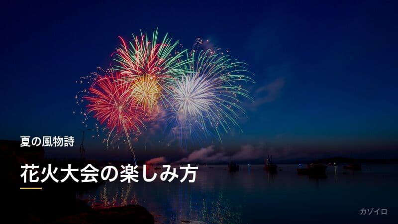 花火大会の楽しみ方!歴史・種類・掛け声「たまや」の由来を解説
