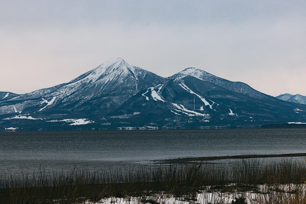 冬の山の風景