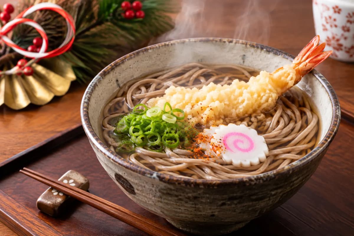 えび天をのせた年越しそば